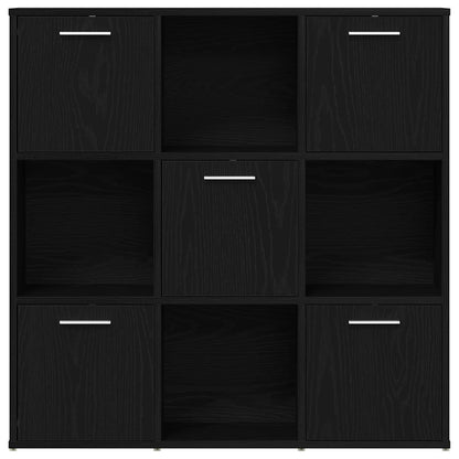 Book Cabinet Black Oak 90x28x90 cm Engineered Wood