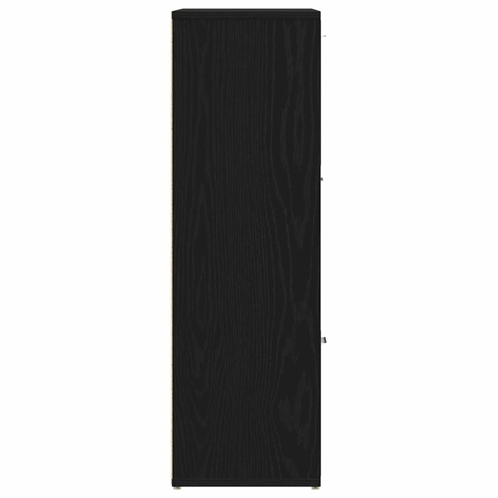 Book Cabinet Black Oak 90x28x90 cm Engineered Wood