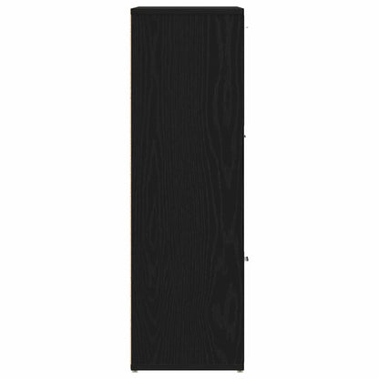 Book Cabinet Black Oak 90x28x90 cm Engineered Wood