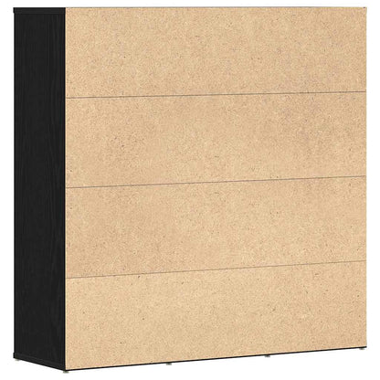 Book Cabinet Black Oak 90x28x90 cm Engineered Wood