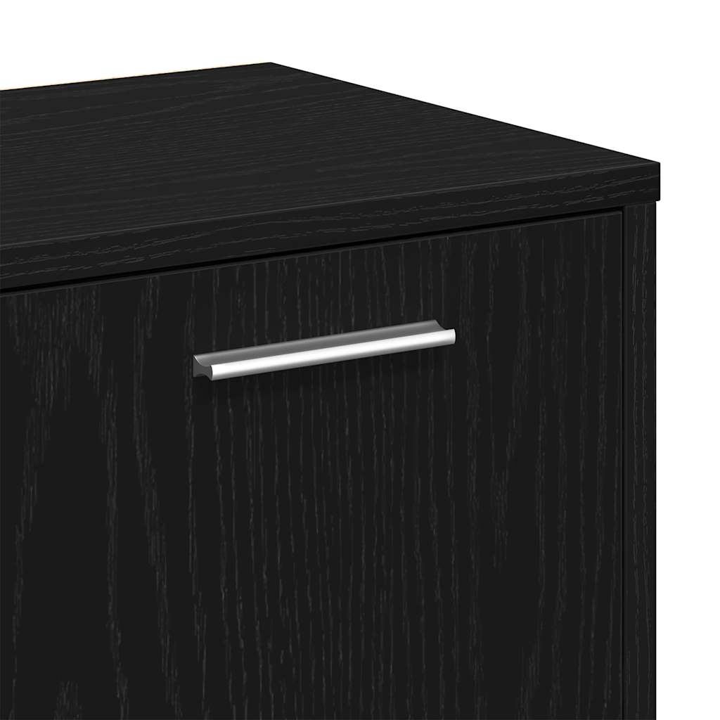 Book Cabinet Black Oak 90x28x90 cm Engineered Wood