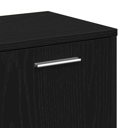Book Cabinet Black Oak 90x28x90 cm Engineered Wood