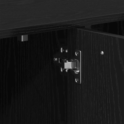 Book Cabinet Black Oak 90x28x90 cm Engineered Wood