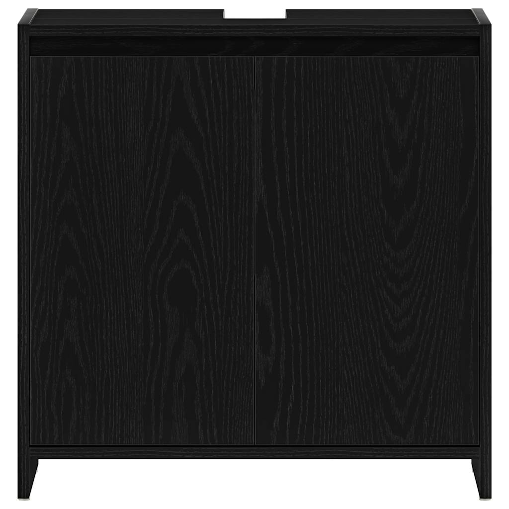 Bathroom Cabinet Black Oak 60x33x61 cm Engineered Wood