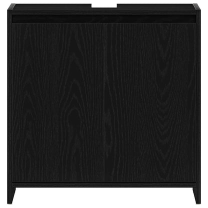 Bathroom Cabinet Black Oak 60x33x61 cm Engineered Wood