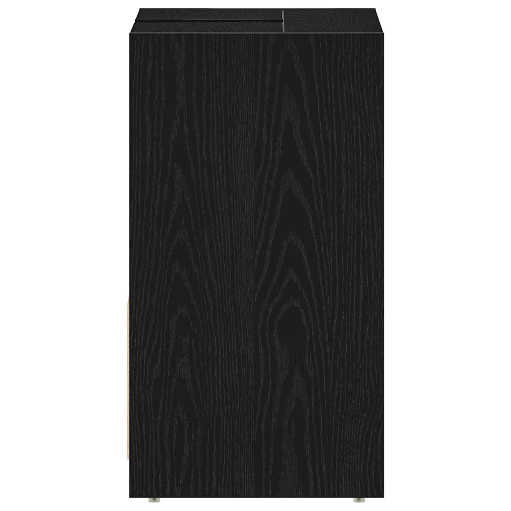 Bathroom Cabinet Black Oak 60x33x61 cm Engineered Wood