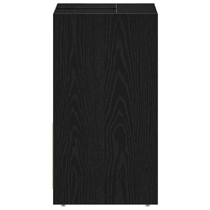 Bathroom Cabinet Black Oak 60x33x61 cm Engineered Wood