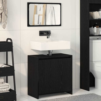 Bathroom Cabinet Black Oak 60 x 33 x 60 cm Engineered Wood