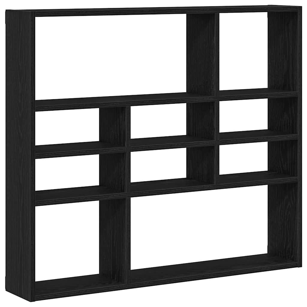 Wall Shelf Black Oak 90x16x78 cm Engineered Wood