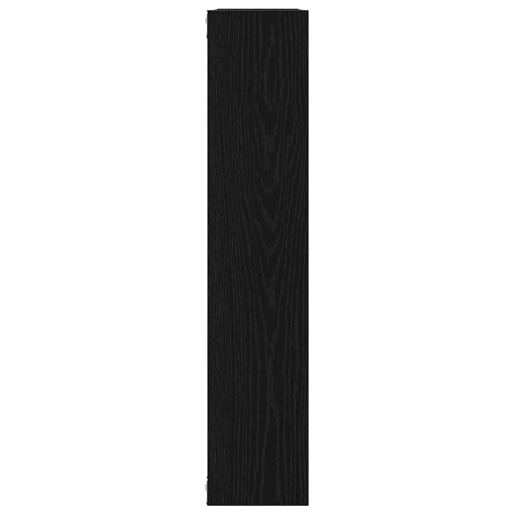Wall Shelf Black Oak 90x16x78 cm Engineered Wood