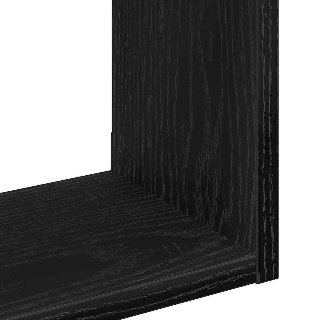 Wall Shelf Black Oak 90x16x78 cm Engineered Wood