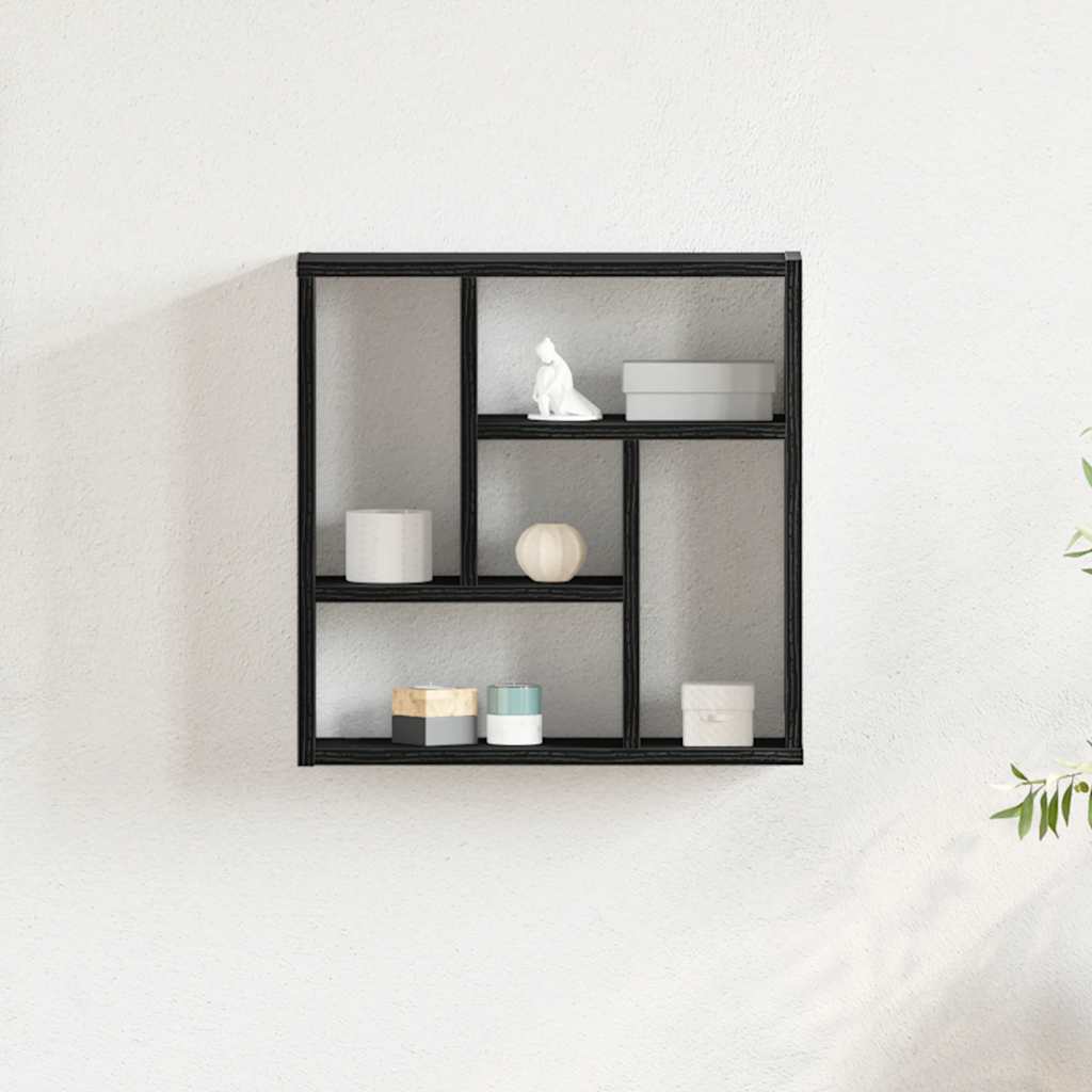 Wall Shelf Black Oak 45x16x45 cm Engineered Wood