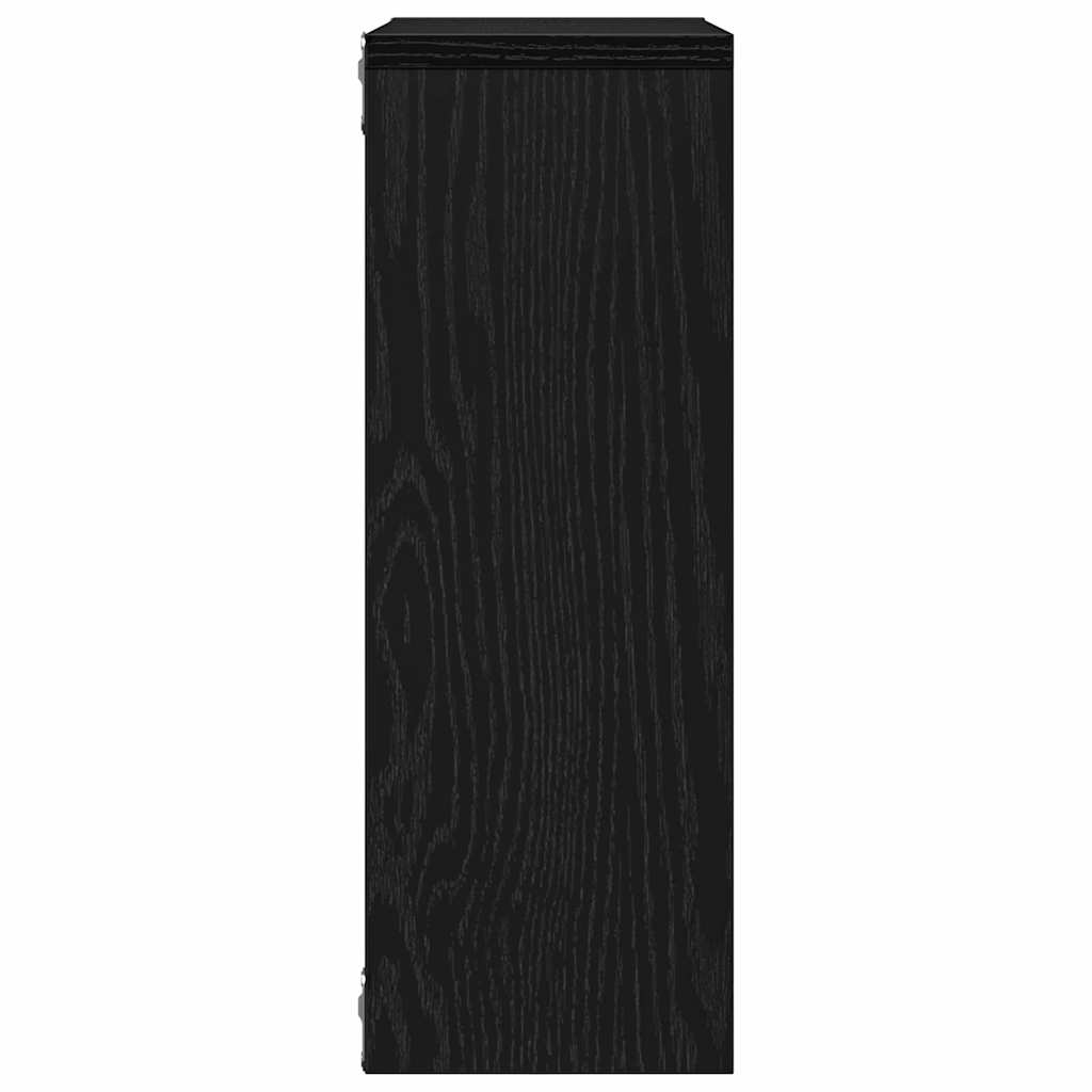 Wall Shelf Black Oak 45x16x45 cm Engineered Wood