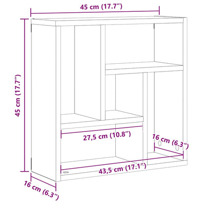 Wall Shelf Black Oak 45x16x45 cm Engineered Wood