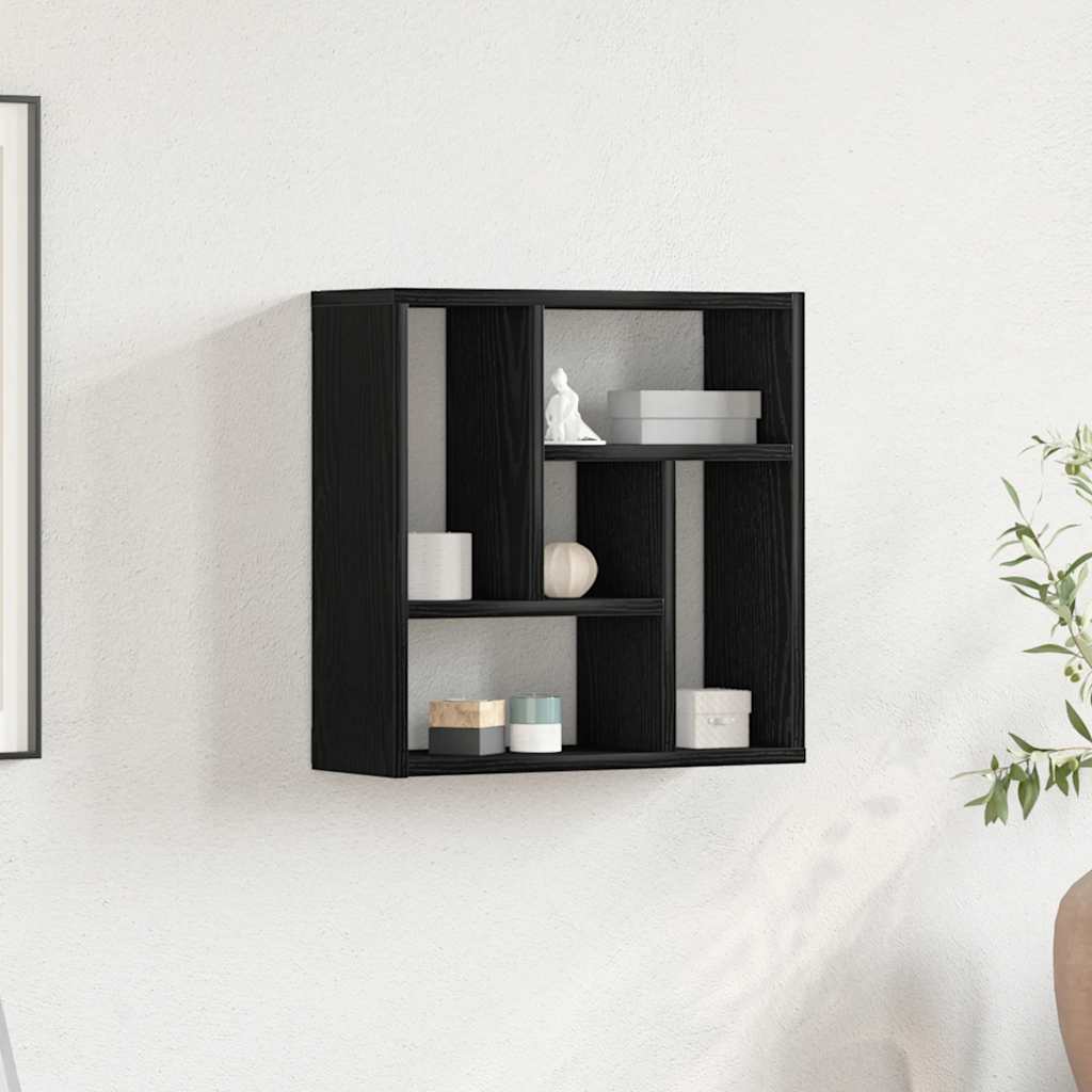 Wall Shelf Black Oak 45x16x45 cm Engineered Wood