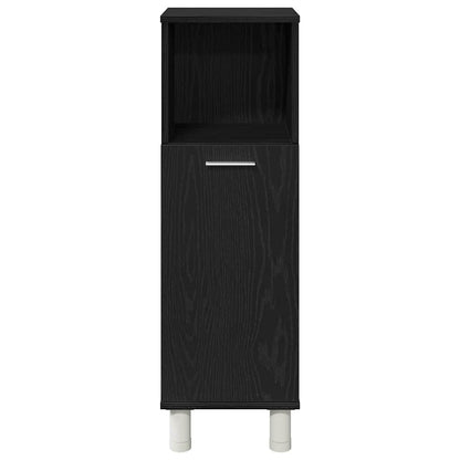 Bathroom Cabinet Black Oak 30 x 30 x 95 cm Engineered Wood