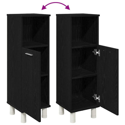 Bathroom Cabinet Black Oak 30 x 30 x 95 cm Engineered Wood