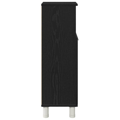 Bathroom Cabinet Black Oak 30 x 30 x 95 cm Engineered Wood