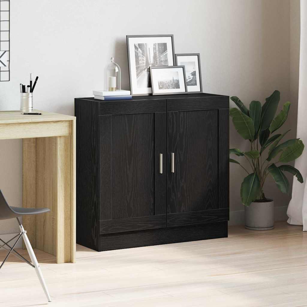 Book Cabinet Black Oak 82.5 x 30.5 x 80 cm Engineered Wood