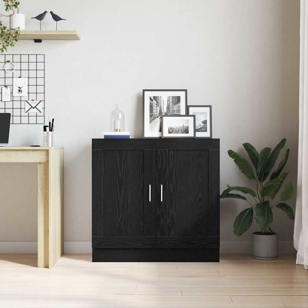 Book Cabinet Black Oak 82.5 x 30.5 x 80 cm Engineered Wood