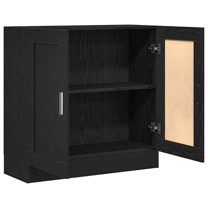 Book Cabinet Black Oak 82.5 x 30.5 x 80 cm Engineered Wood