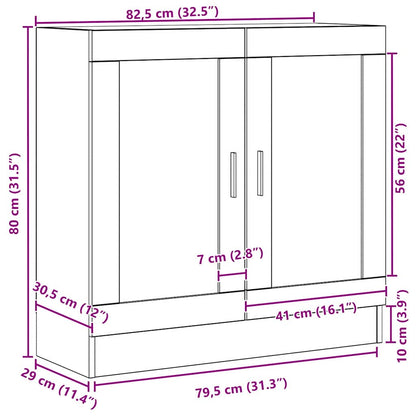 Book Cabinet Black Oak 82.5 x 30.5 x 80 cm Engineered Wood