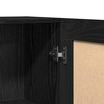 Book Cabinet Black Oak 82.5 x 30.5 x 115 cm Engineered Wood
