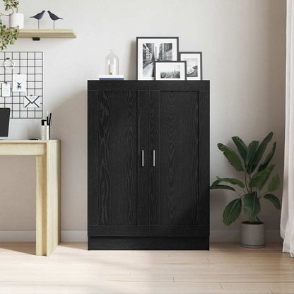 Book Cabinet Black Oak 82.5 x 30.5 x 115 cm Engineered Wood