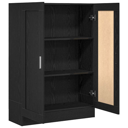 Book Cabinet Black Oak 82.5 x 30.5 x 115 cm Engineered Wood