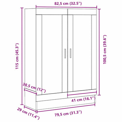 Book Cabinet Black Oak 82.5 x 30.5 x 115 cm Engineered Wood