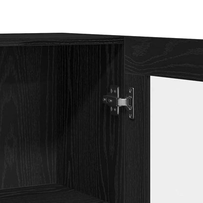 Book Cabinet Black Oak 82.5 x 30.5 x 80 cm Engineered Wood