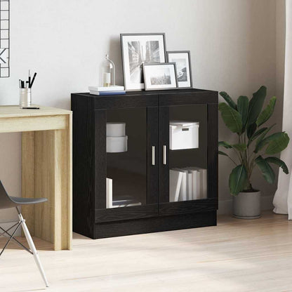 Book Cabinet Black Oak 82.5 x 30.5 x 80 cm Engineered Wood