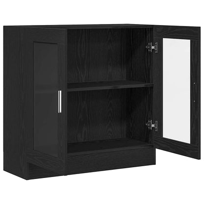 Book Cabinet Black Oak 82.5 x 30.5 x 80 cm Engineered Wood