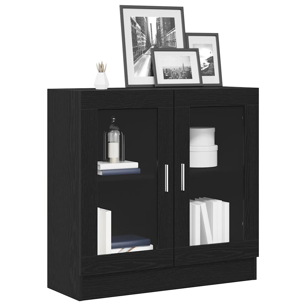 Book Cabinet Black Oak 82.5 x 30.5 x 80 cm Engineered Wood