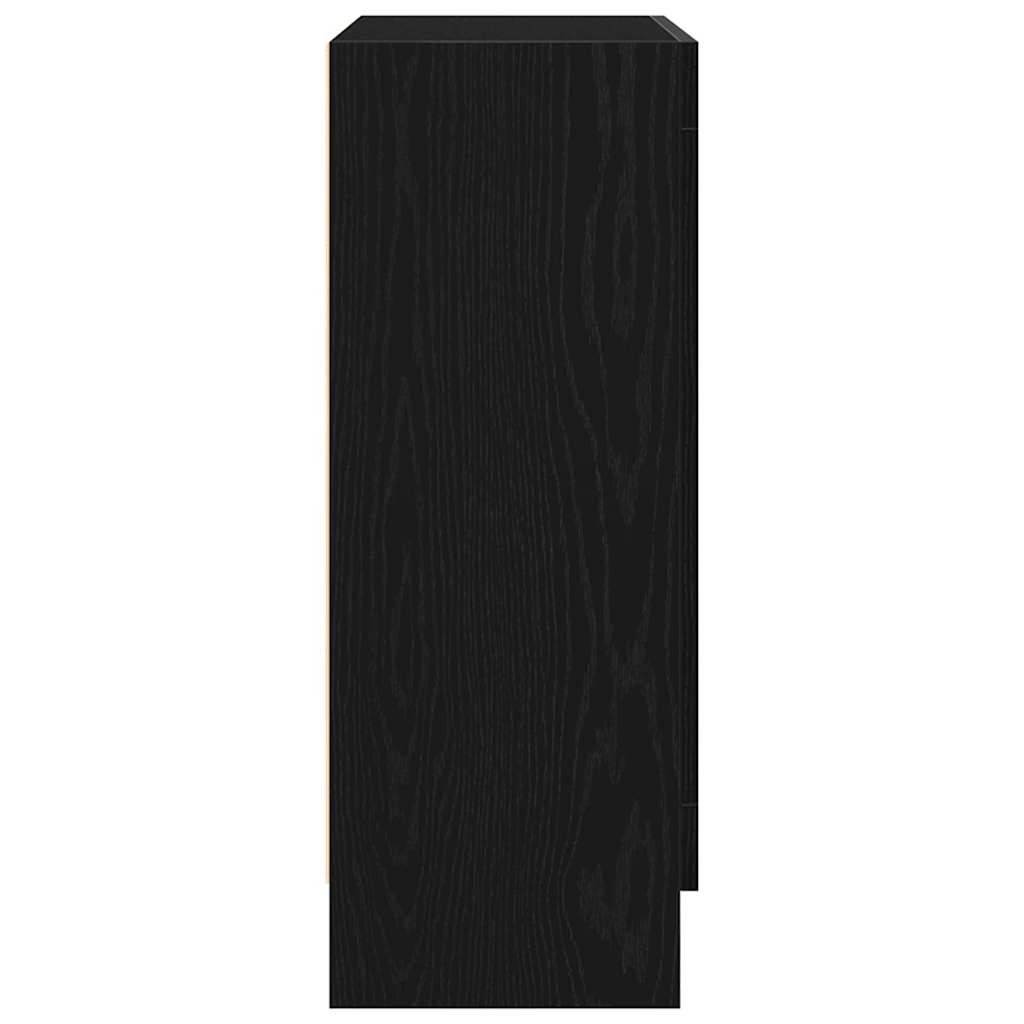 Book Cabinet Black Oak 82.5 x 30.5 x 80 cm Engineered Wood