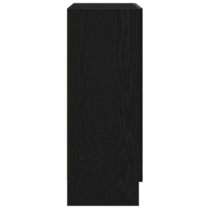 Book Cabinet Black Oak 82.5 x 30.5 x 80 cm Engineered Wood