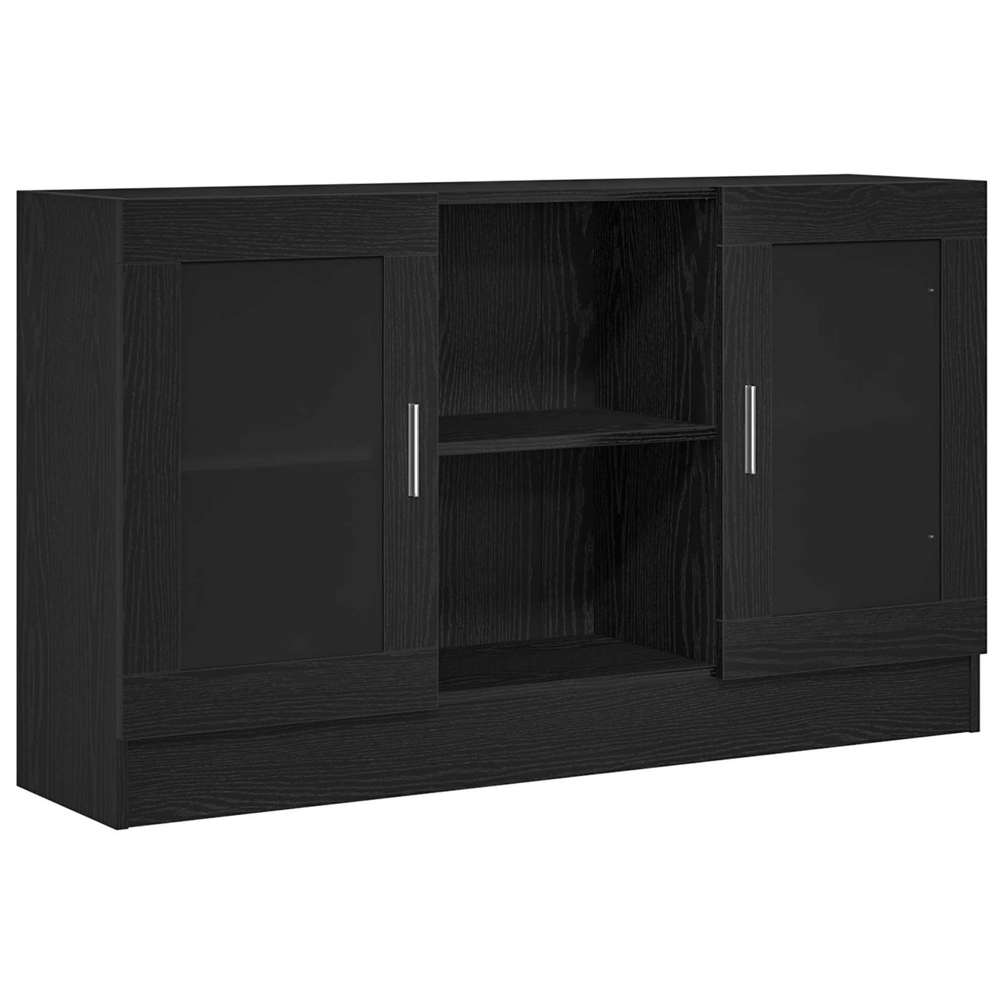 Sideboard Black Oak 120 x 30.5 x 70 cm Engineered Wood