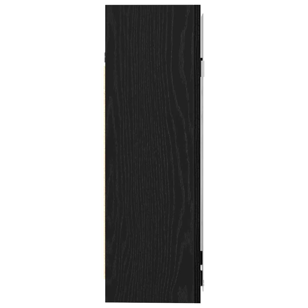 Bathroom Mirror Cabinet with Door Black Oak 62.5 x 20.5 x 64 cm