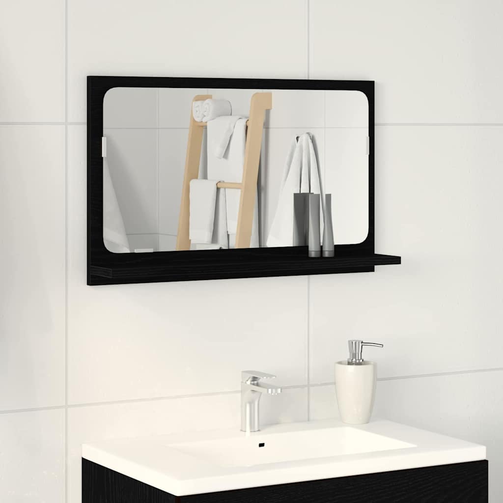 Mirror Shelf Black Oak 60 x 10.5 x 37 cm Engineered Wood