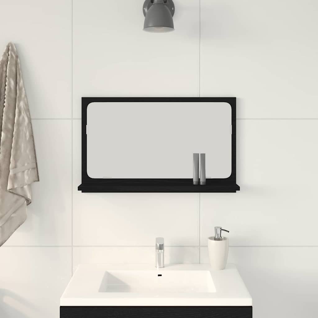 Mirror Shelf Black Oak 60 x 10.5 x 37 cm Engineered Wood