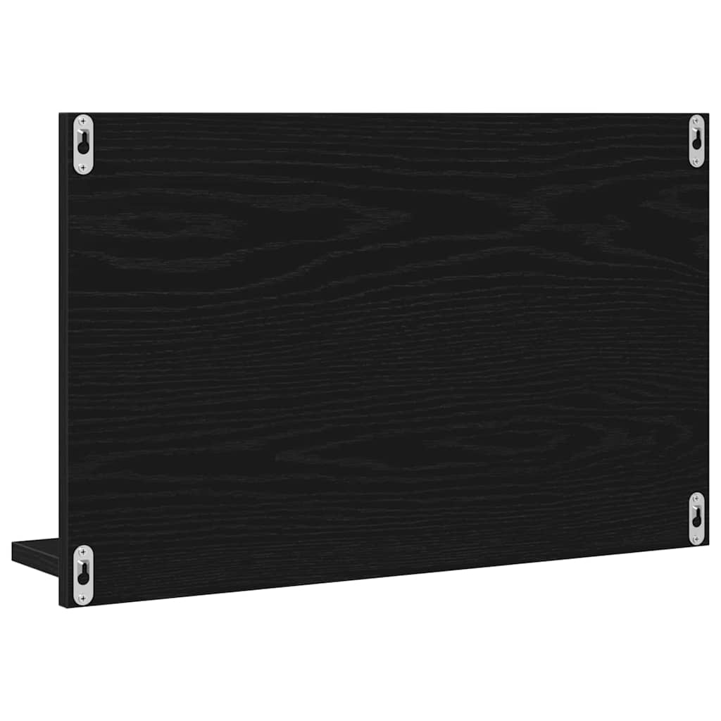 Mirror Shelf Black Oak 60 x 10.5 x 37 cm Engineered Wood