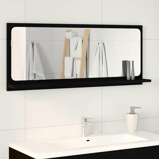 Mirror Shelf Black Oak 90 x 10.5 x 37 cm Engineered Wood