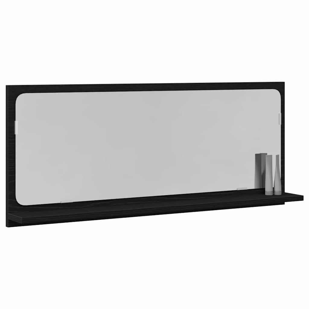 Mirror Shelf Black Oak 90 x 10.5 x 37 cm Engineered Wood