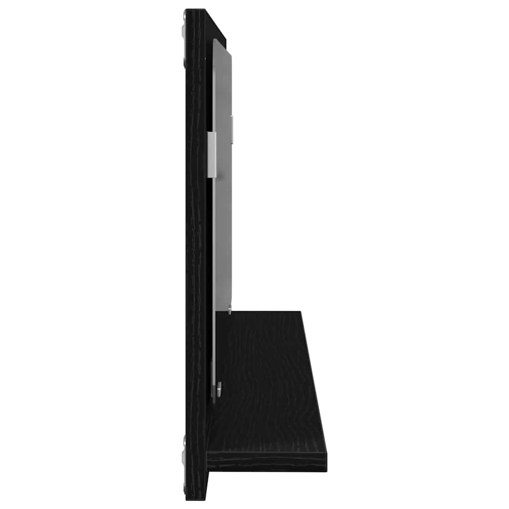 Mirror Shelf Black Oak 90 x 10.5 x 37 cm Engineered Wood