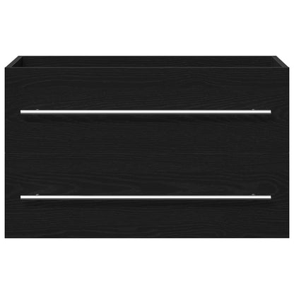 Sink Cabinet Black Oak 80x38,5x48 cm Engineered Wood