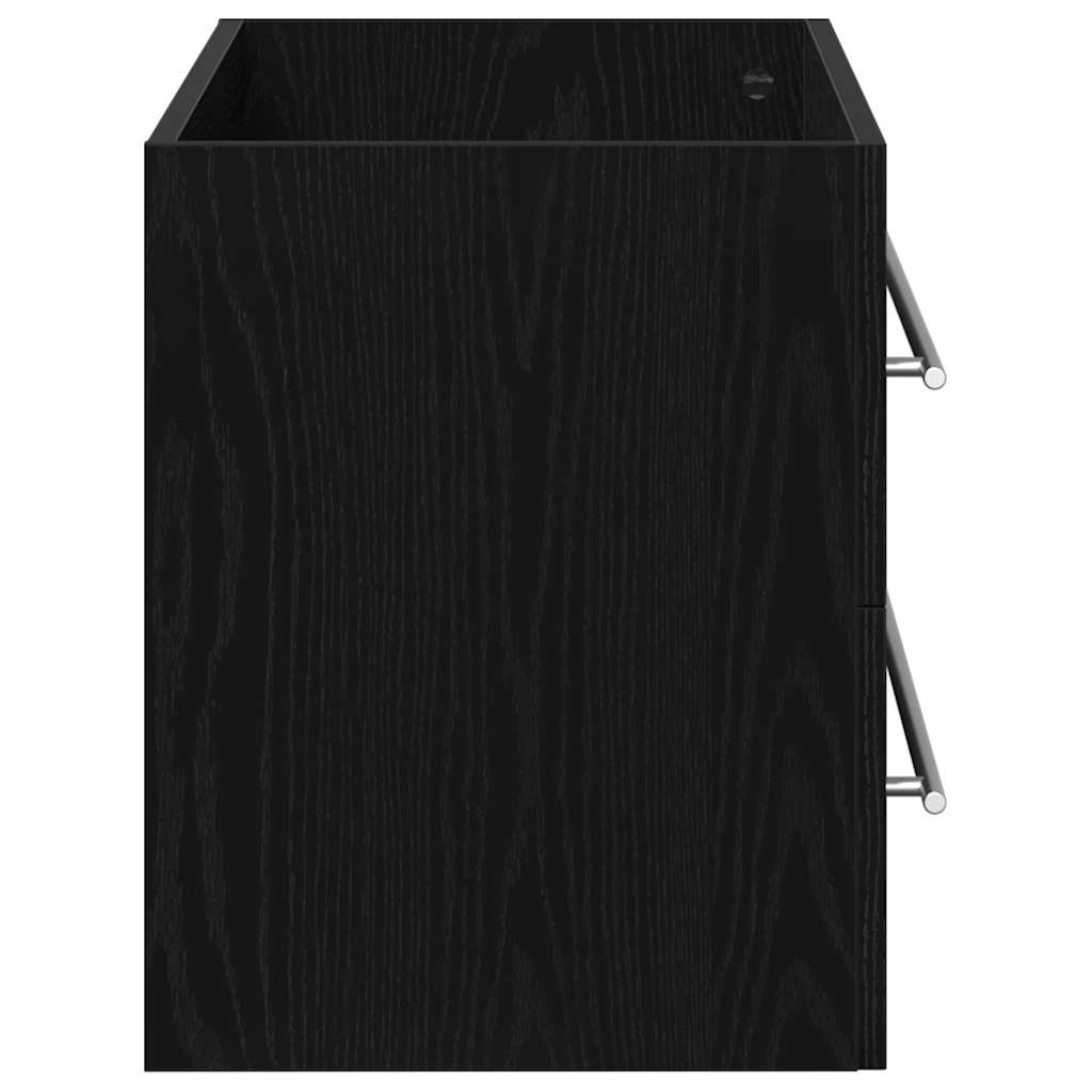 Bathroom Sink Cabinet Black Oak 80x38.5x48 cm Engineered Wood
