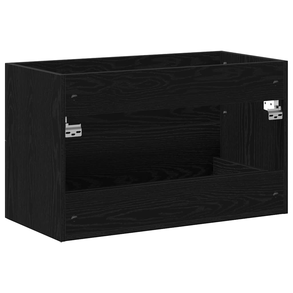 Bathroom Sink Cabinet Black Oak 80x38.5x48 cm Engineered Wood
