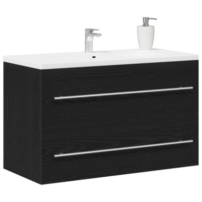 Sink Cabinet Black Oak 80x38,5x48 cm Engineered Wood