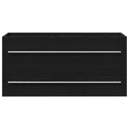 Bathroom Sink Cabinet Black Oak 100x38,5x48 cm Engineered Wood