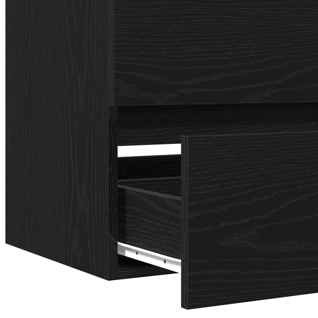 Bathroom Cabinet Black Oak 80 x 38.5 x 45 cm Engineered Wood